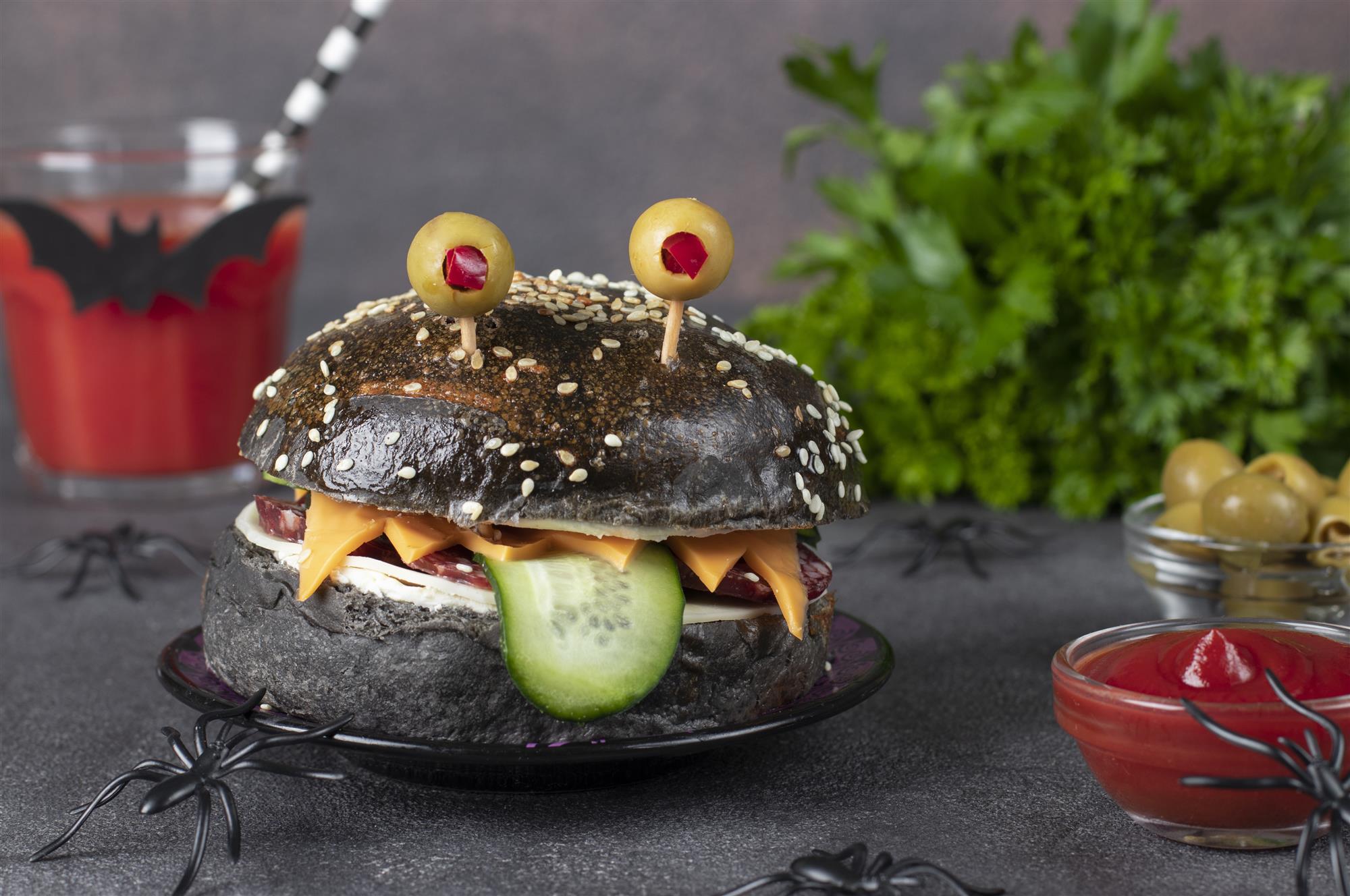 How to make halloween themed burgers